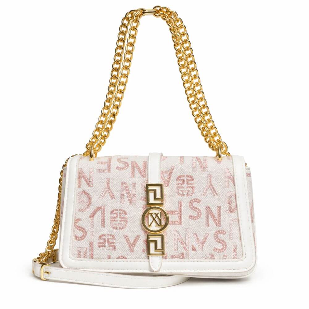 Elegant Off-White Chain Shoulder Bag